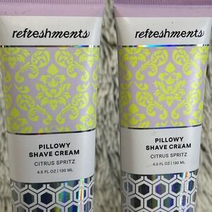 2 Refreshments Pillowy Shave Cream Citrus Spritz 4.5oz New Sealed Bikini Smooth
